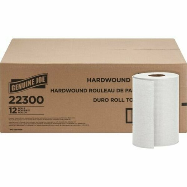 Bsc Preferred Genuine Joe Hardwound Roll Towels, 2inCore, 7-7/8inx350ft , WE, 12PK GJO22300